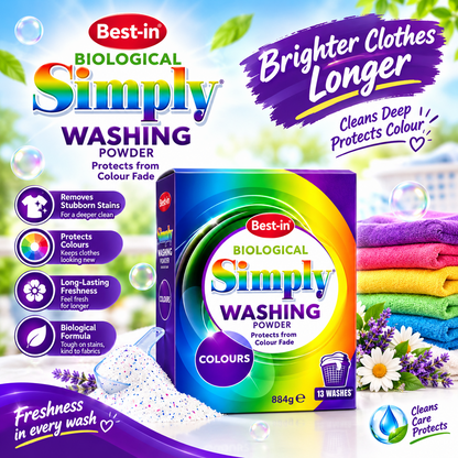 13 Wash × 6 Bestin 3 In 1 Bio Laundry Washing Powder  - Stain Remover Detergent