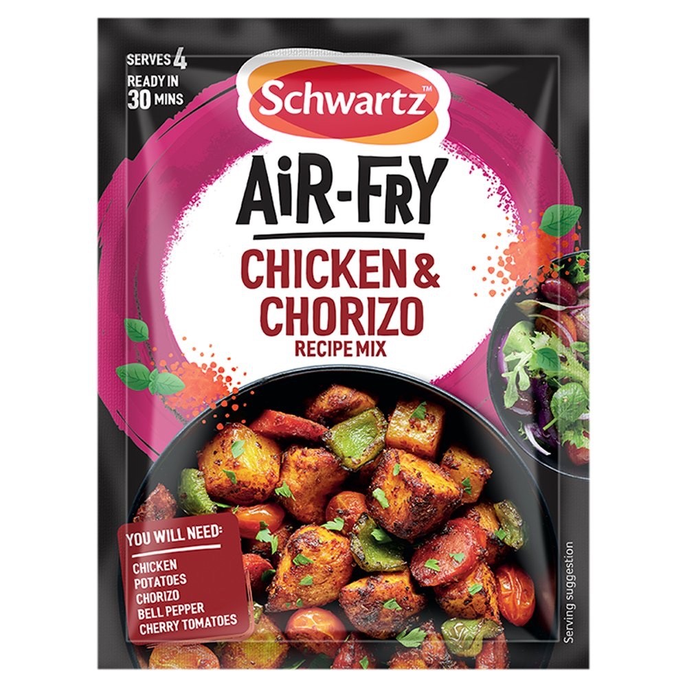 12 x 30g Schwartz Air Fryer Chicken & Chorizo Recipe Mix Sachet