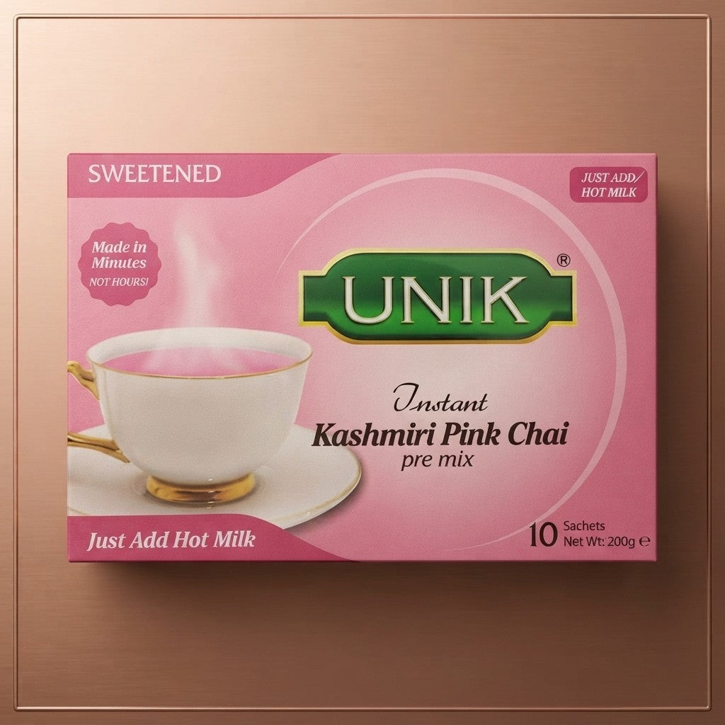 5x Unik 200g Sweetened Kashmiri Pink Tea Premix 10 Sachets Case
