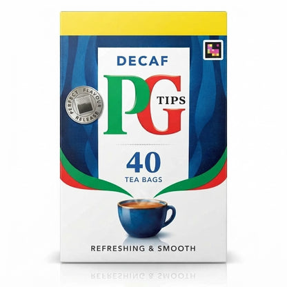 6 Pack Bundle Total 240 Bags PG Tips Decaf Tea Bags 40s Decaffeinated Black Tea