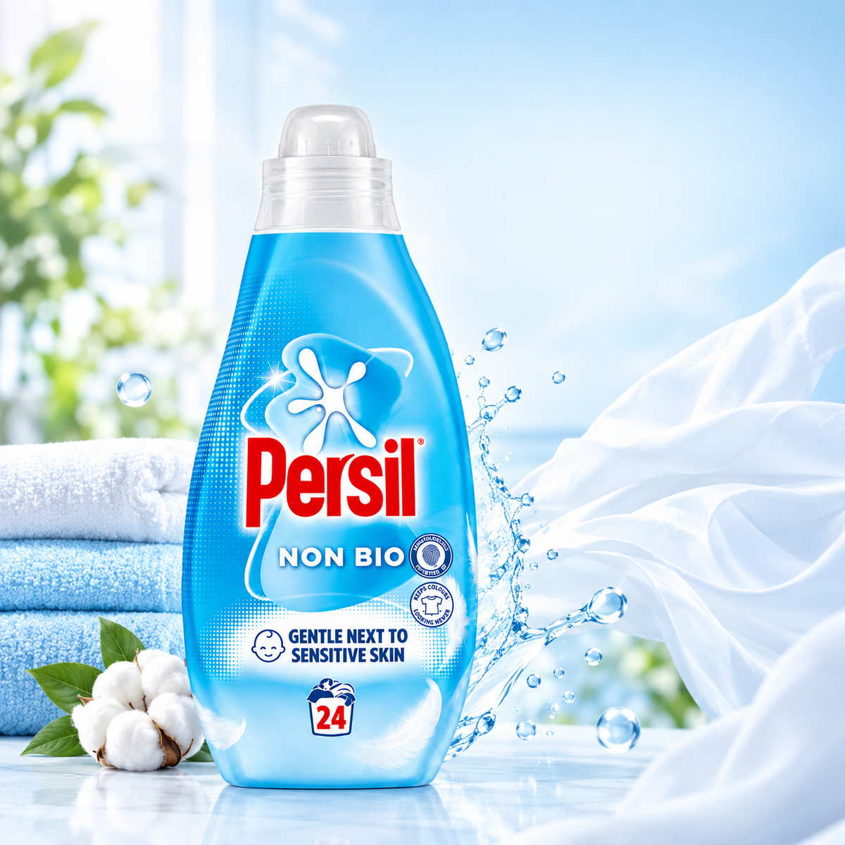 648 ml x 4 Persil Non Bio Laundry Washing Liquid 24 Washes - Sensitive Skin