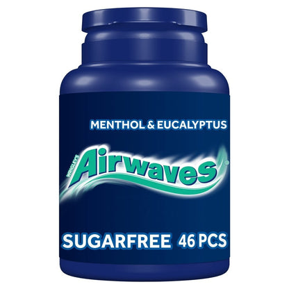 Airwaves Chewing Gum Bottle Menthol & Eucalyptus 46 Pieces Multi-Pack & Bulk Box