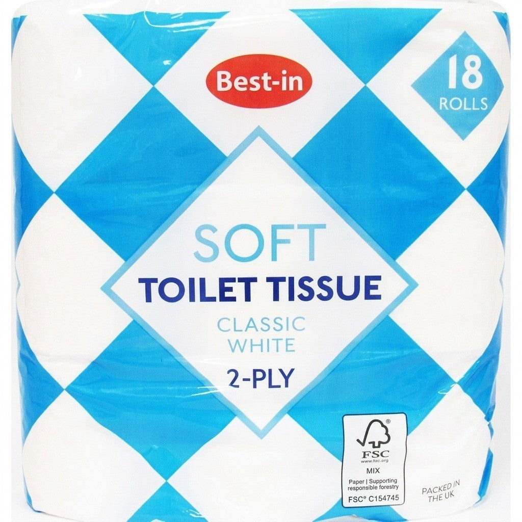 Bestin Soft White Toilet Tissue 2 Ply Bulk Toilet Rolls Pack 4 18 24