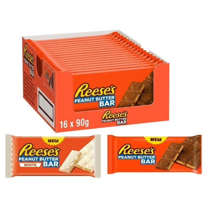 Reeses Peanut Butter Chocolate Sharing Bars 90g x16 Box - Bulk Confectionery