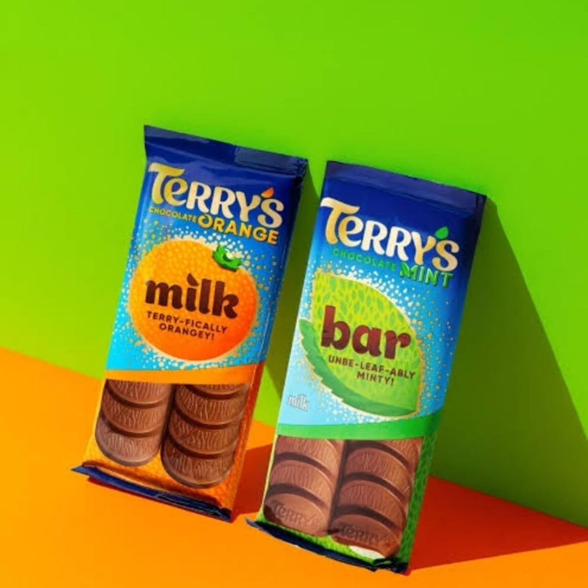 Terry's Chocolate Orange & Mint Bar 90g x 20 Bulk Box UK Variety Pack Sweets