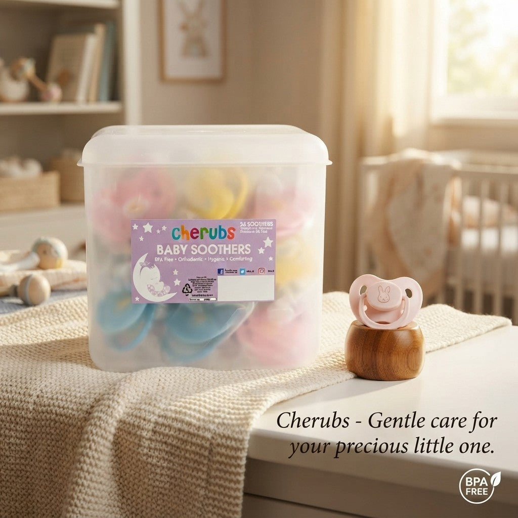 25x Cherubs Baby Soothers Orthodontic BPA Free Pacifier Tub