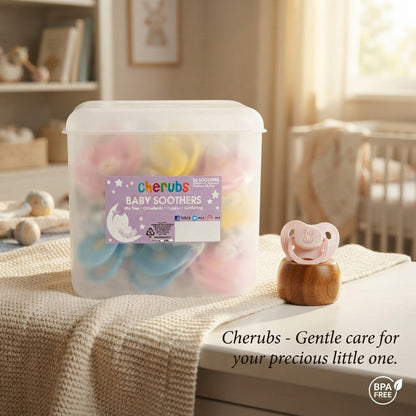 25x Cherubs Baby Soothers Orthodontic BPA Free Pacifier Tub