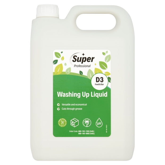 5L Super Professional D3 Food & Bar Washing Up Liquid