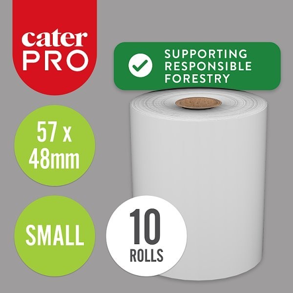 CaterPro 57mm x 48mm Small Thermal Receipt Paper Rolls for EPOS Systems