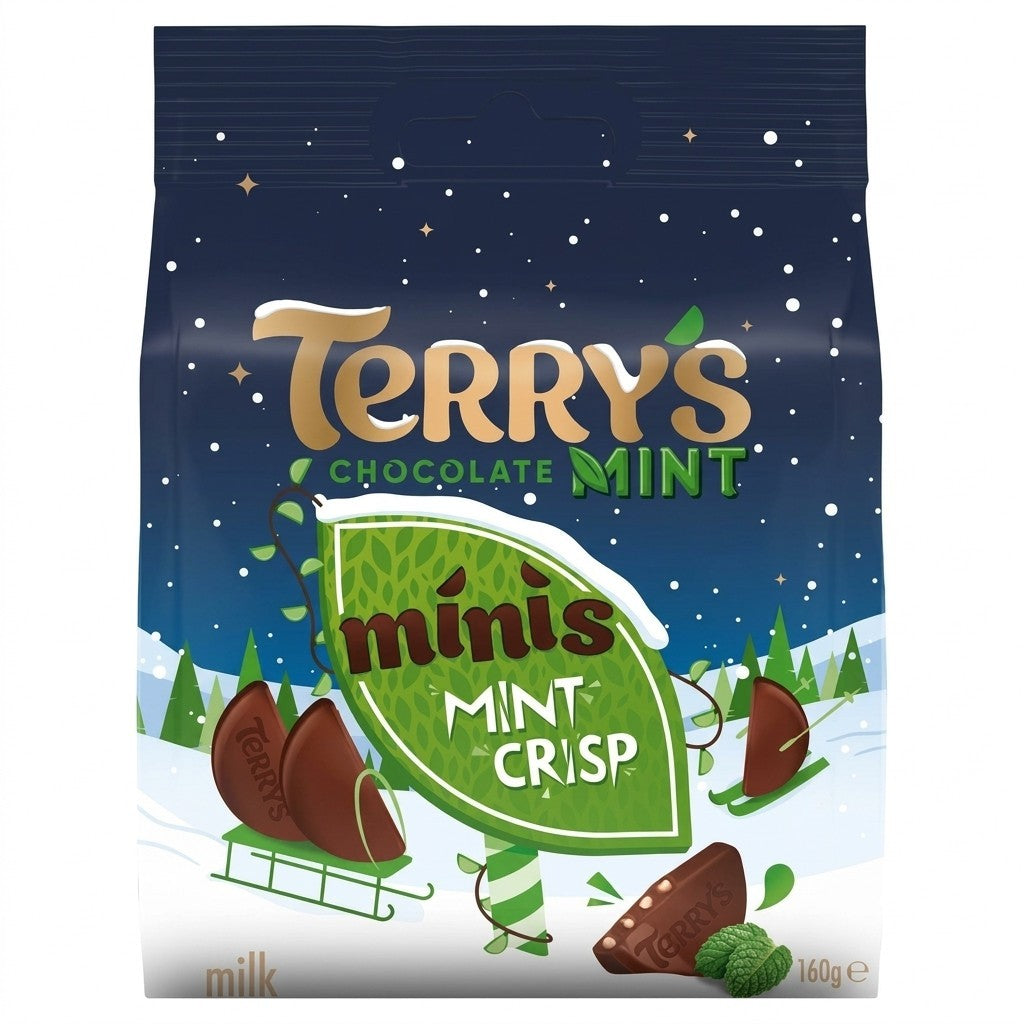 10x 80g Terry's Chocolate Mint Crisp Minis Bulk Wholesale Christmas Swe