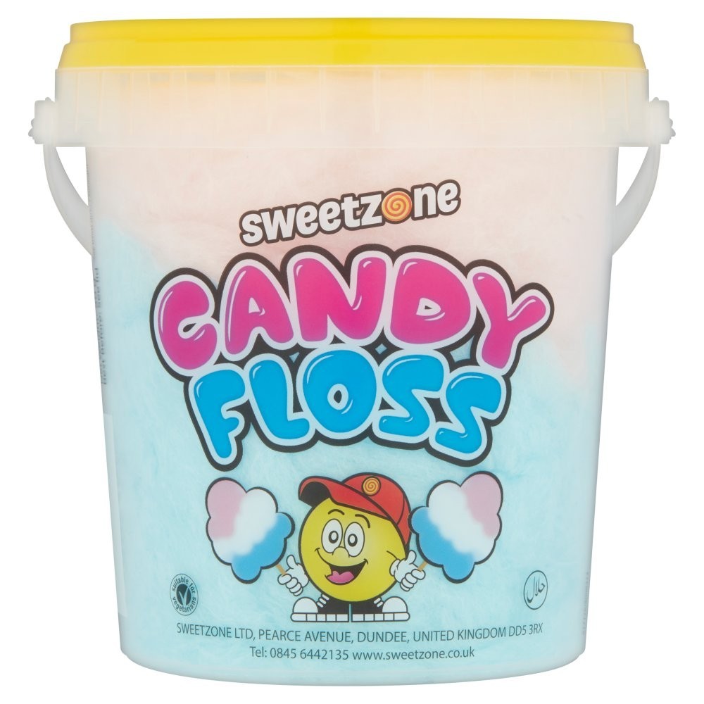 50g x 6 SweetZone Candy Floss Pink & Blue Sugar Floss Tubs Halal Vegetarian