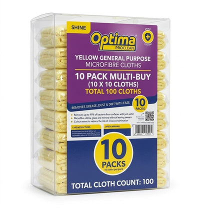 Yellow Microfibre Cleaning Cloths Multi Purpose Lint Free Absorbent Towels