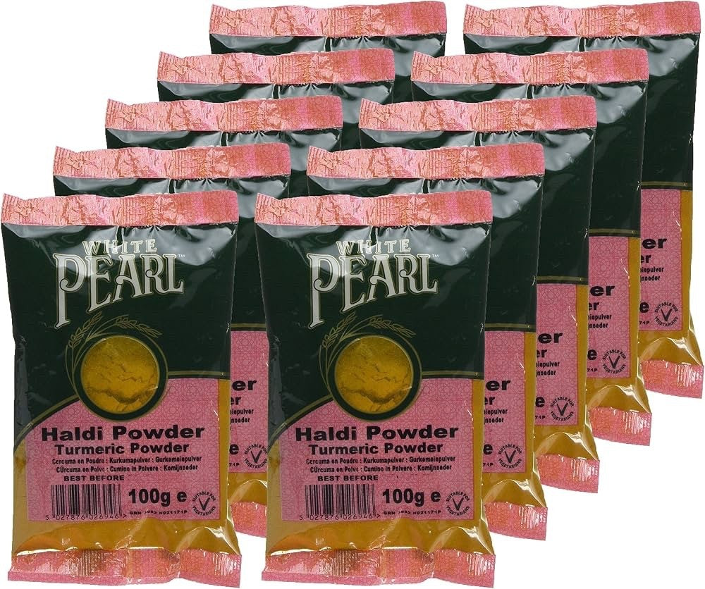 12x 100g (1.2kg) White Pearl Turmeric Powder – Finest Quality Ground Spice