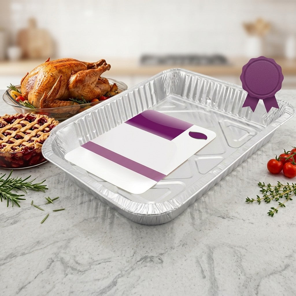 Large Foil Roasting Pans Disposable Heavy Duty Aluminium Bake Dish 395x340x55mm