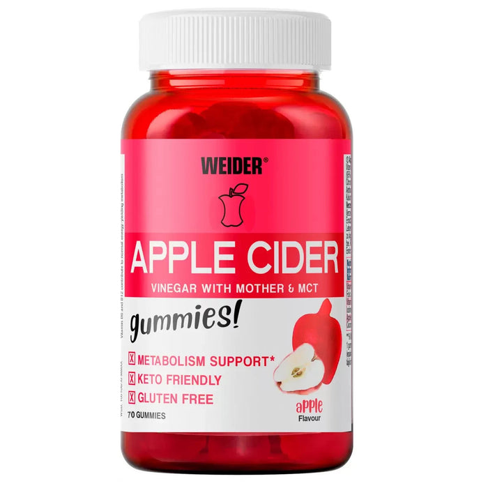 1 x 70 Count Weider Apple Cider Vinegar Gummies with Mother, MCT, B6 & B12
