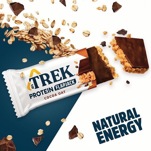 16x 50g TREK Cocoa Oat Protein Flapjack Bars Vegan & Gluten