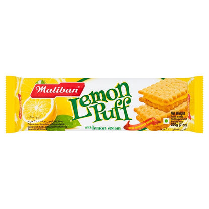 200g x 15 Maliban Chocolate Puff & Lemon Puff Biscuit - Delicious Cream Biscuits