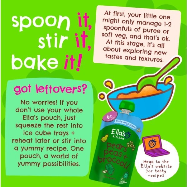 7x 120g Ella's Kitchen Bananas + Apples 6+ Months Baby Food Pouch