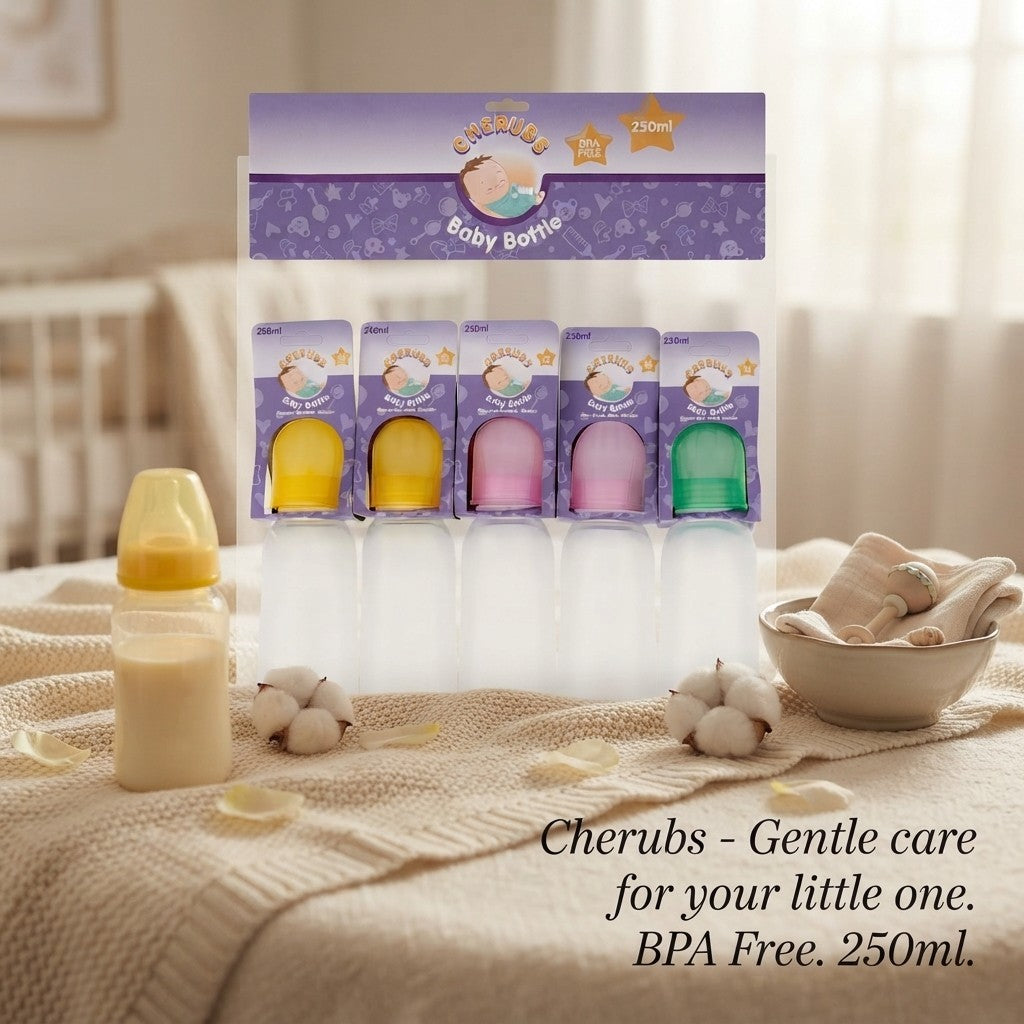 36x 250ml Cherubs Baby Feeding Bottles BPA Free Infant Milk Bottle