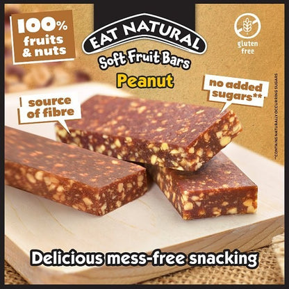 11x 4 x 30g Eat Natural Soft Fruit Bars Peanut Healthy Snack Bars UK