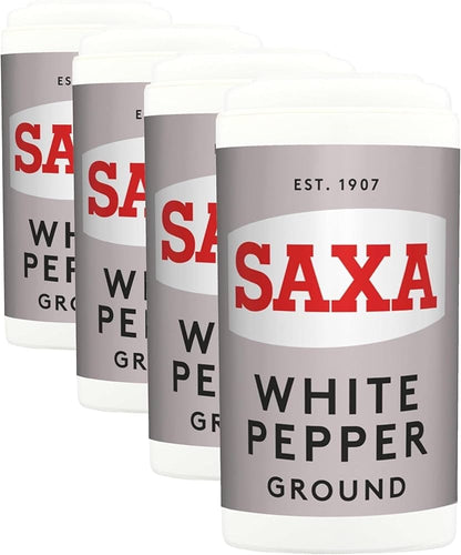 12 x 25g Saxa Ground White Pepper Plastic Pot | Simply Unlocks Flavour