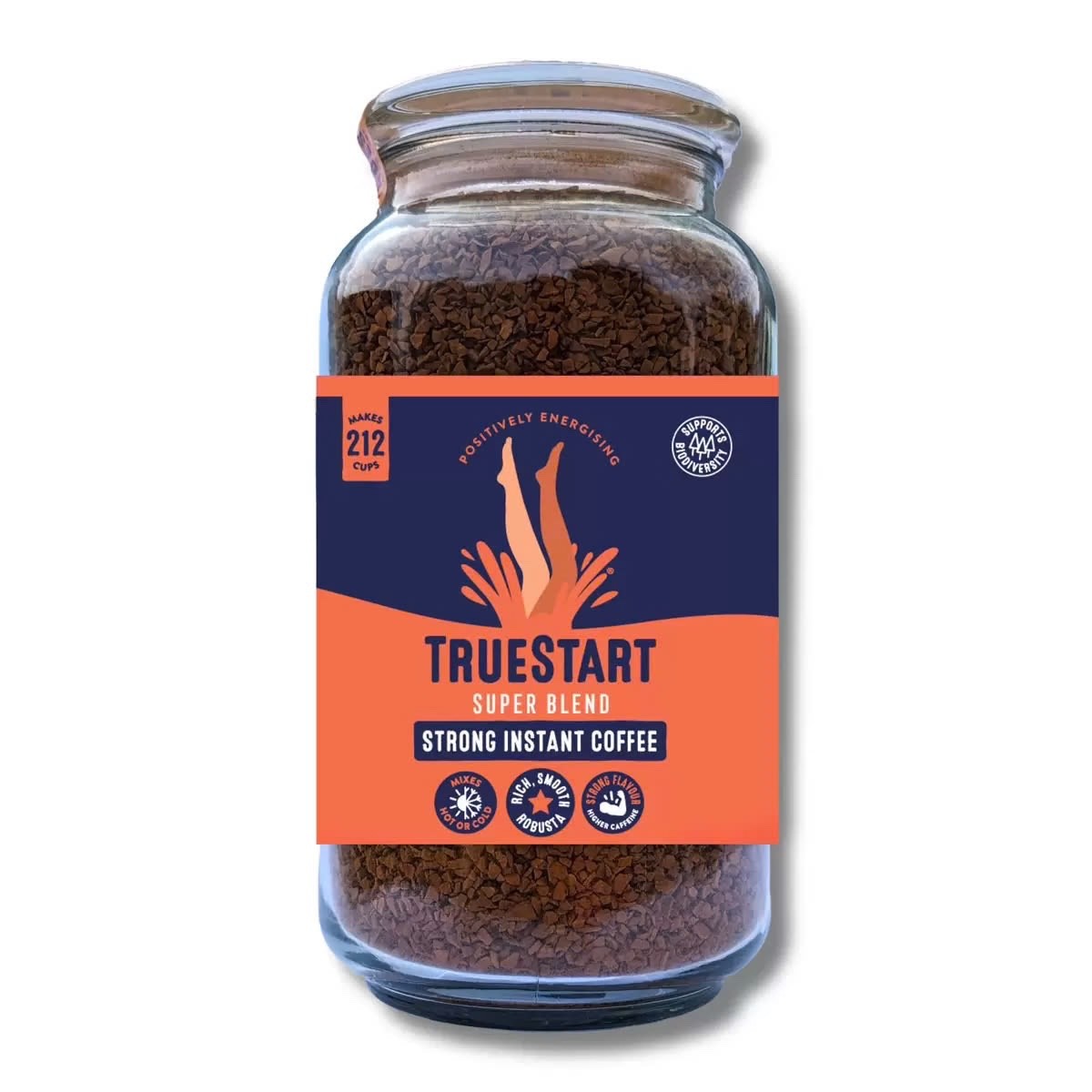 380g TrueStart 100% Robusta Super Blend Instant Coffee Freeze-Dried Jar