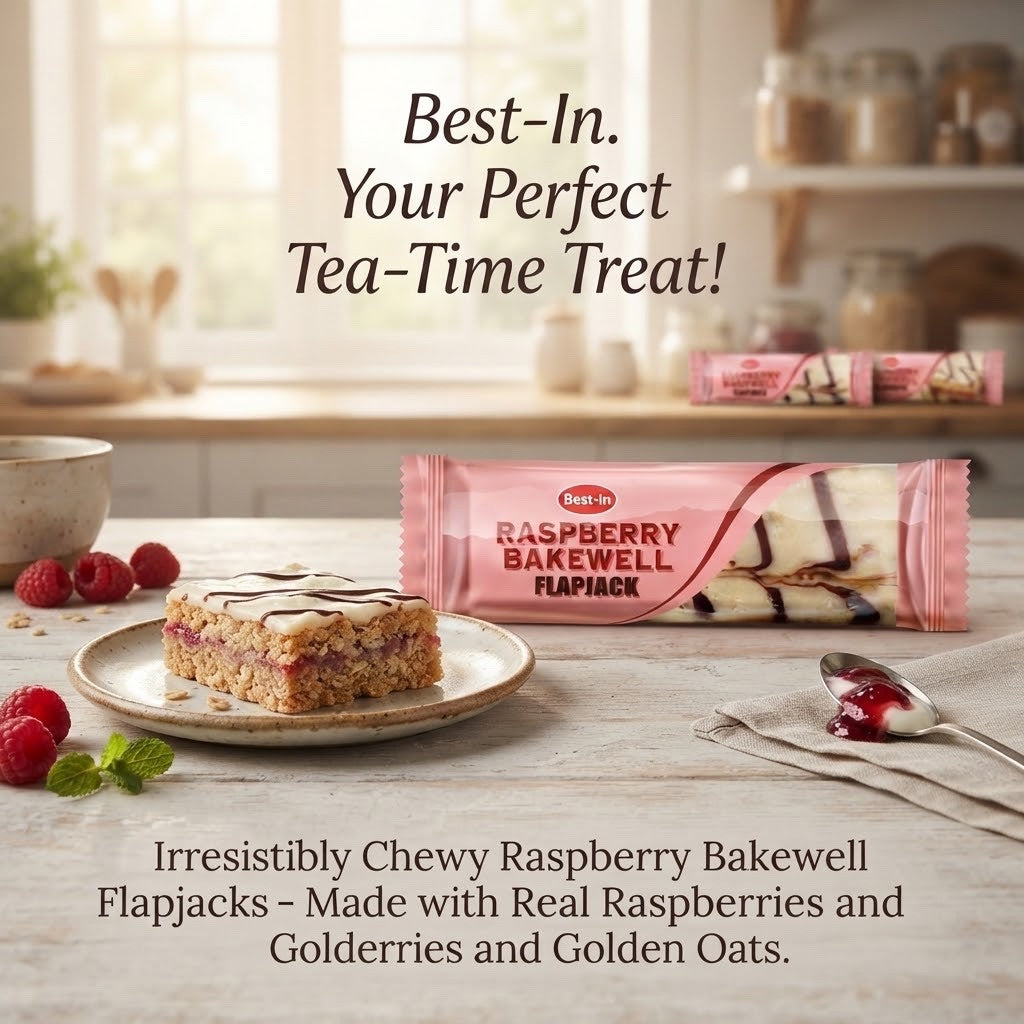 85g x 12 | Best-In Flapjack-Caramel, Choc Chip, Golden Oats,orRaspberry Bakewell