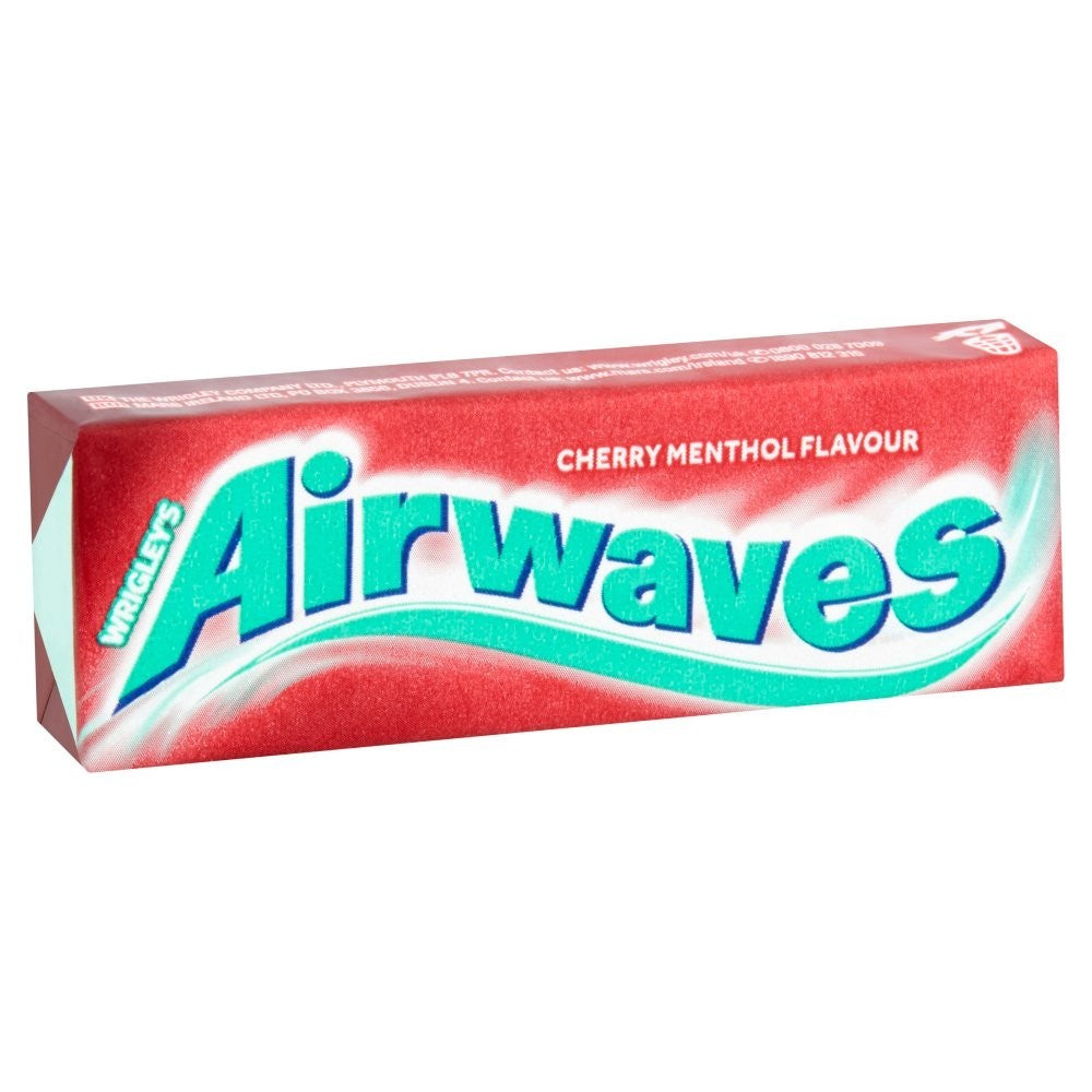 Airwaves Cherry Menthol Sugar Free Chewing Gum Packs 10 Pcs Pocket Size - Bulk