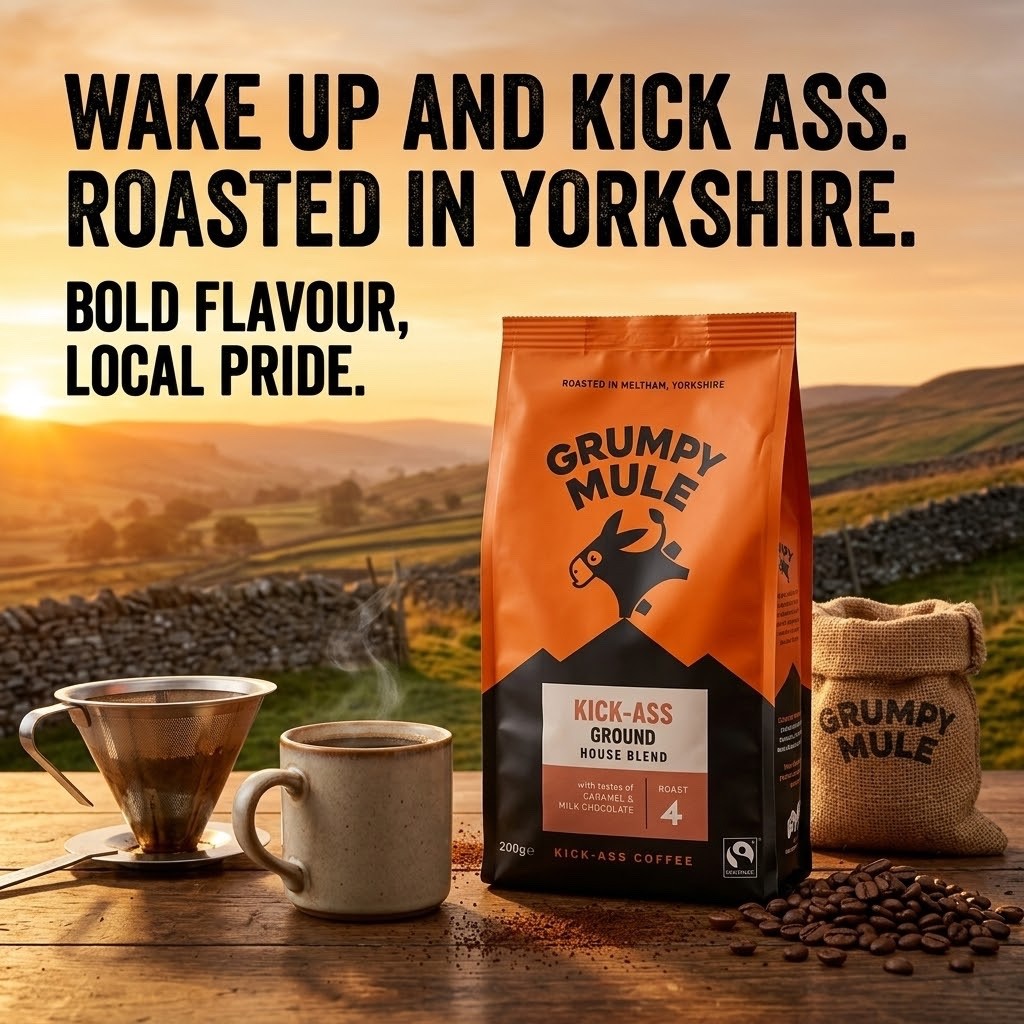 200g x 6 Grumpy Mule Kick Ass Ground Coffee Specialty Blend Caramel Chocolate