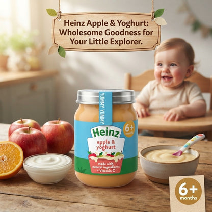 6x 120g Heinz By Nature Apple & Yoghurt Baby Food 6+ Months