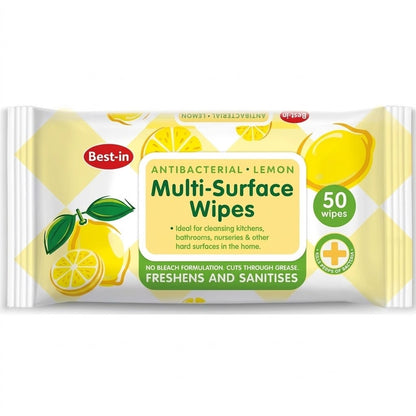 50s × 12 Pack Bestin Multi Surface Wipes - Bulk Pack
