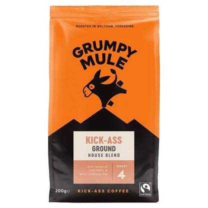 200g x 6 Grumpy Mule Kick Ass Ground Coffee Specialty Blend Caramel Chocolate