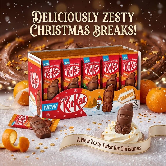 29g x 30 Kit Kat Orange Milk Chocolate Santa Figure Bulk Display Box Christmas
