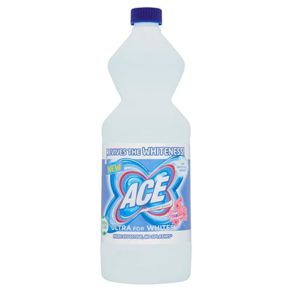 Pack of 6 x 1L (6 Litres Total) | ACE Ultra For Whites Laundry Bleach