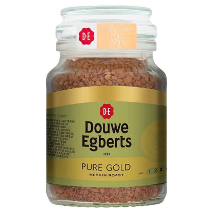 95g × 6 Douwe Egberts Pure Gold Instant Coffee Glass Jar Medium Roast Strength