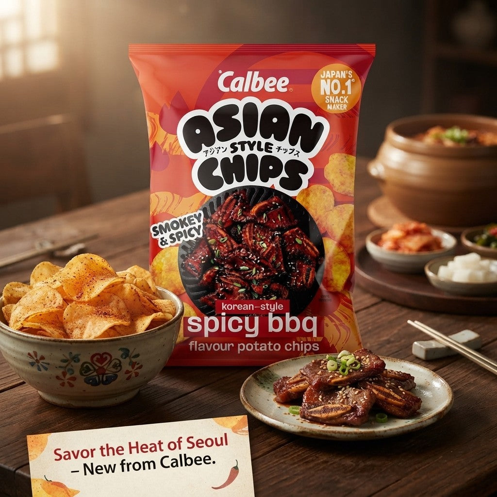8x 130g Calbee Korean Style Spicy BBQ Potato Chips