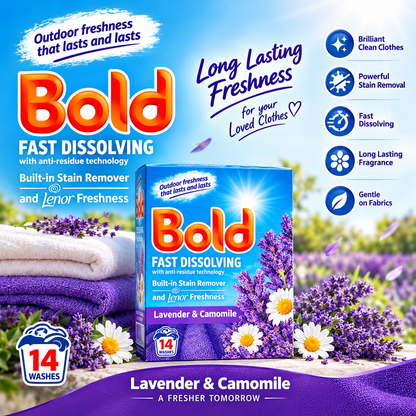 700g × 6 Bold Laundry Detergent Powder 14 Washes Bio Washing Powder with Outdoor