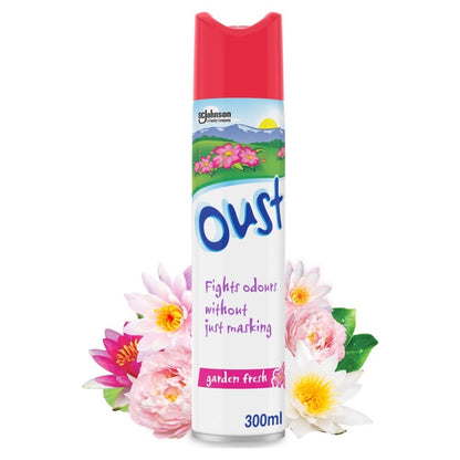 12 x 300ml | Oust Odour Eliminator Aerosol Garden Fresh Air Freshener Bulk Pack
