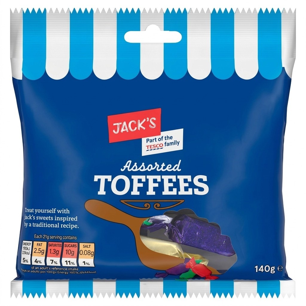 12x 105g Jack's Assorted Toffees Traditional British Sweetshop Sweets