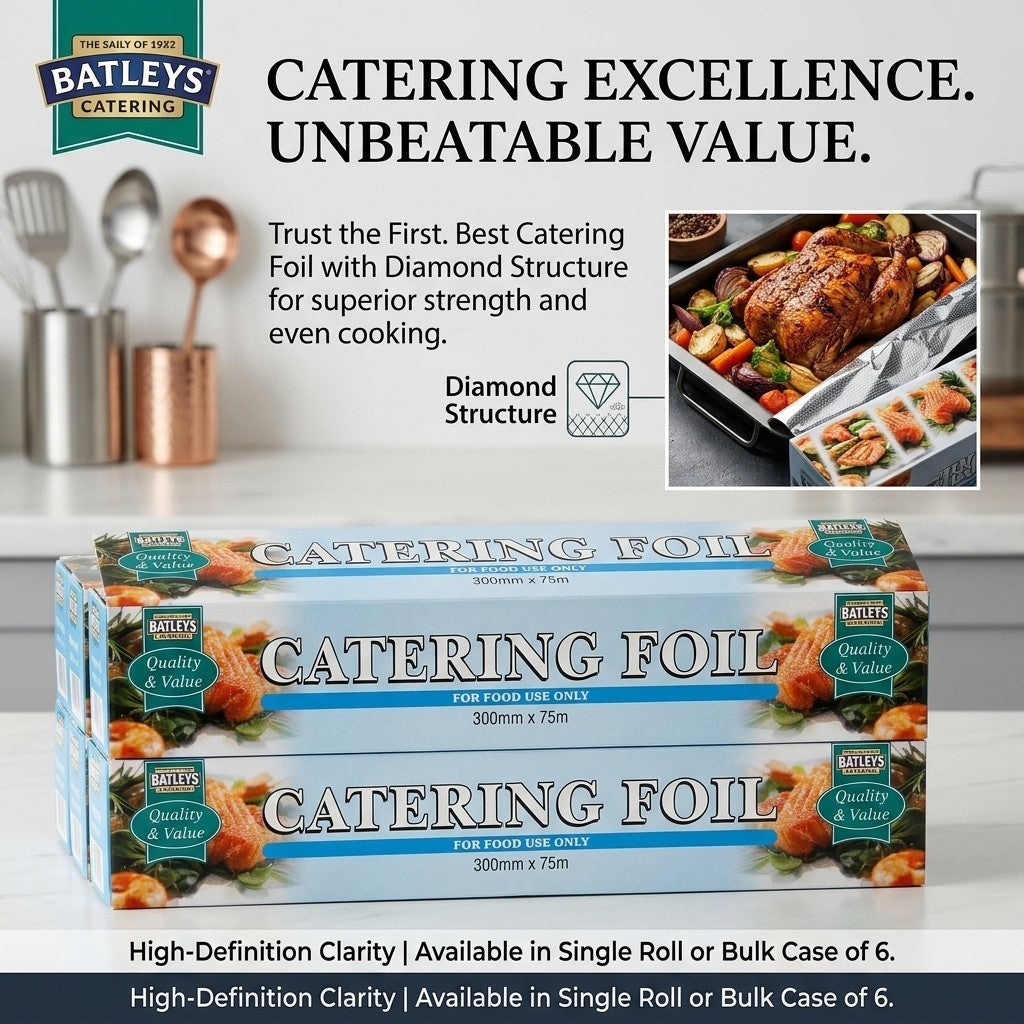 75m Batleys Catering Kitchen Foil Heavy Duty Aluminium Wrap