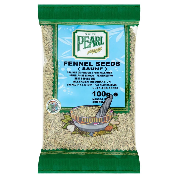 100g x 12 | White Pearl Fennel Seeds 100g (Pack of 12) - Finest Quality Saunf