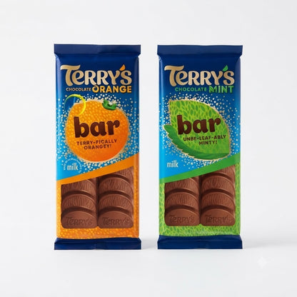 Terry's Chocolate Orange & Mint Bar 90g x 20 Bulk Box UK Variety Pack Sweets