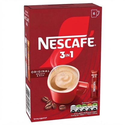 6 x 16 g - Nescafe 3in1 Original & Caramel Instant Coffee Sachets Bundle Smooth