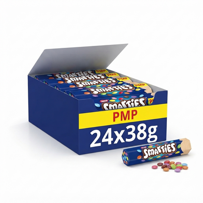 Smarties Milk Chocolate Tubes 38g x 24 - Bulk Box Wholesale