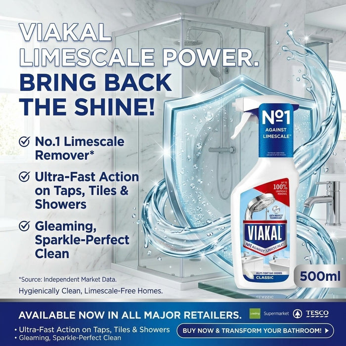 10x Viakal Classic Limescale Remover Spray 500ml Bathroom Shower Tiles Cleaner