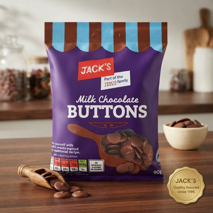 11x 90g Jack's Milk Chocolate Buttons Smooth Milk Chocolate Snacks