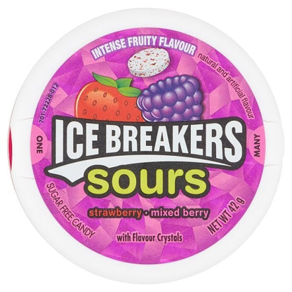 8x 42g Ice Breakers Sours Strawberry & Mixed Berry