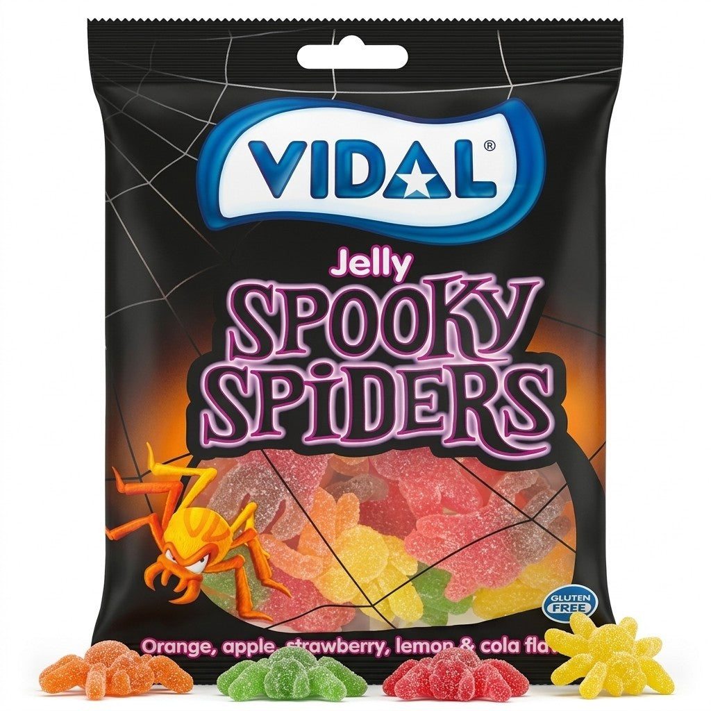 20x 150g Vidal Spooky Spiders Jelly Sweets Gluten Free Halloween Trick or