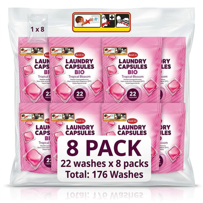 22 Wash × 8 Best-In 3-in-1 Biological Washing Powder - Bulk