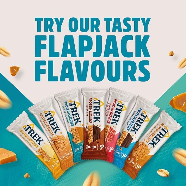 16x 50g TREK Salted Caramel Protein Flapjack Bars Vegan & Gluten